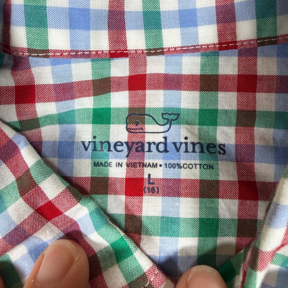 NEW 3 PACK Vineyard Vines Button Up L/S Boys L Multicolor Gingham Plaid Stretch - Picture 3 of 16